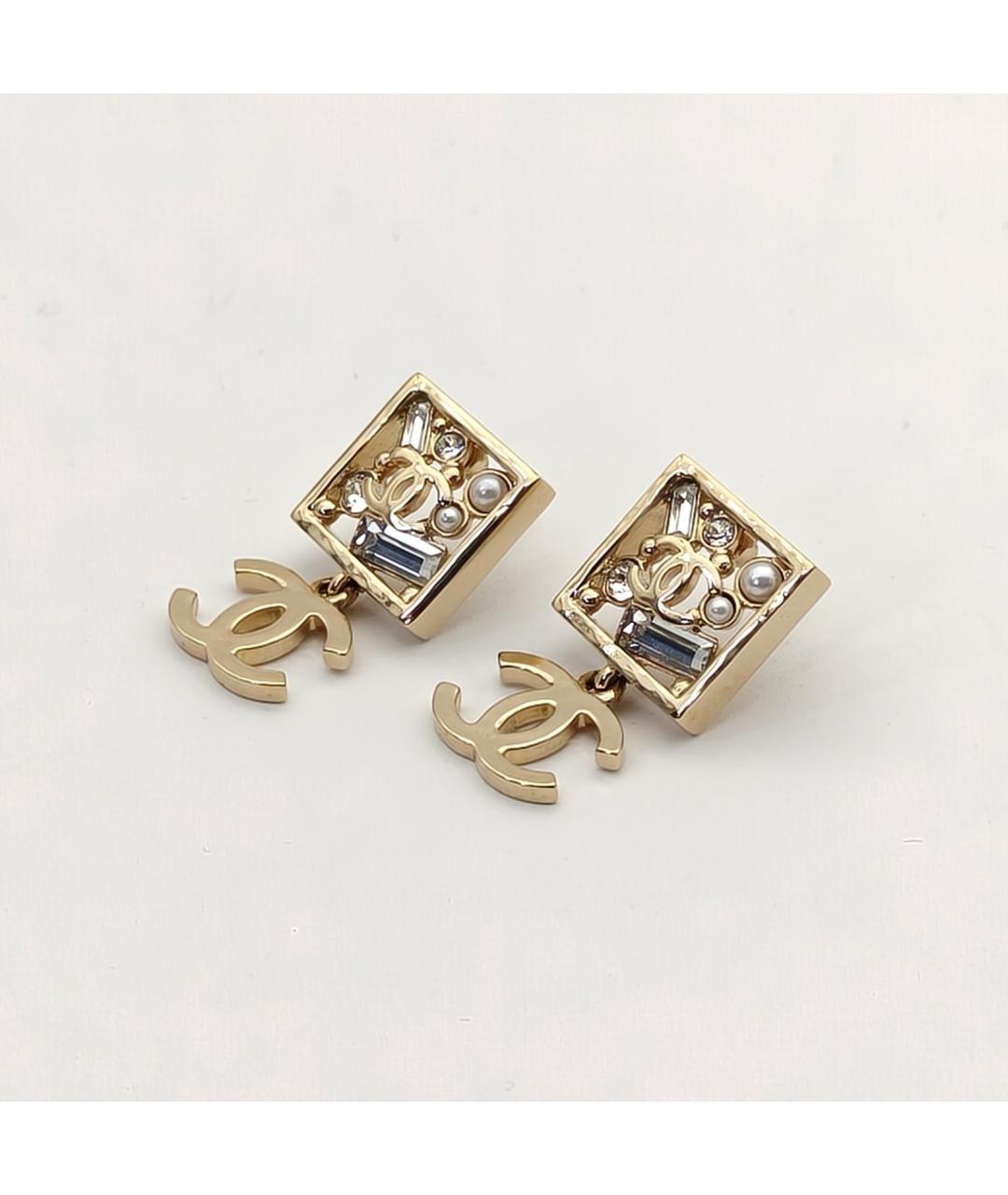 CHANEL Золотые металлические серьги, фото 5
