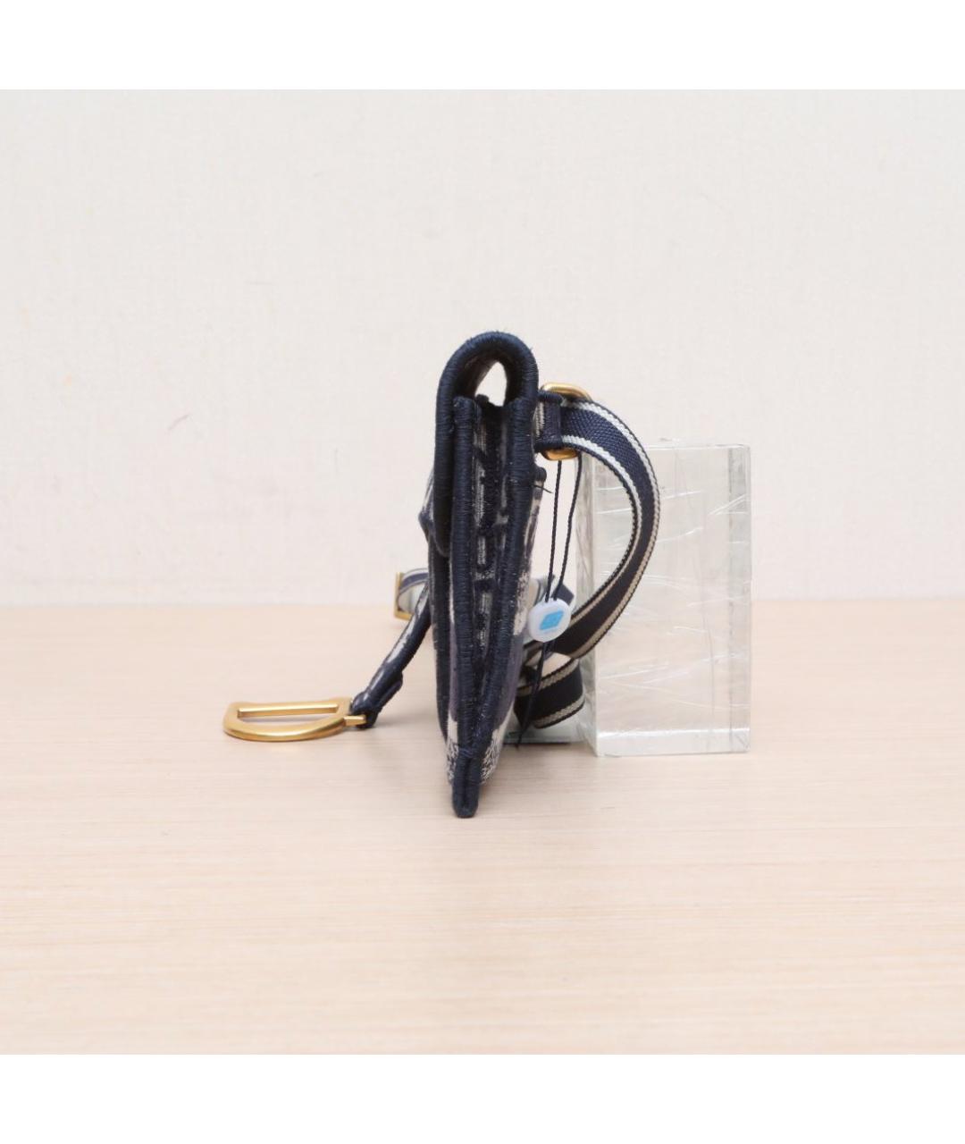 CHRISTIAN DIOR Синяя тканевая поясная сумка, фото 5