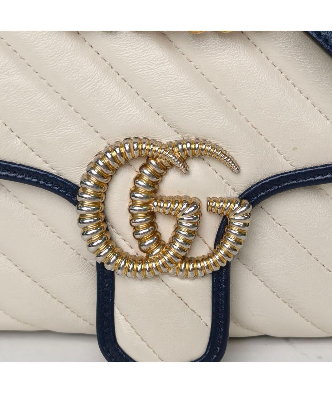 GUCCI Белая кожаная сумка через плечо, фото 7