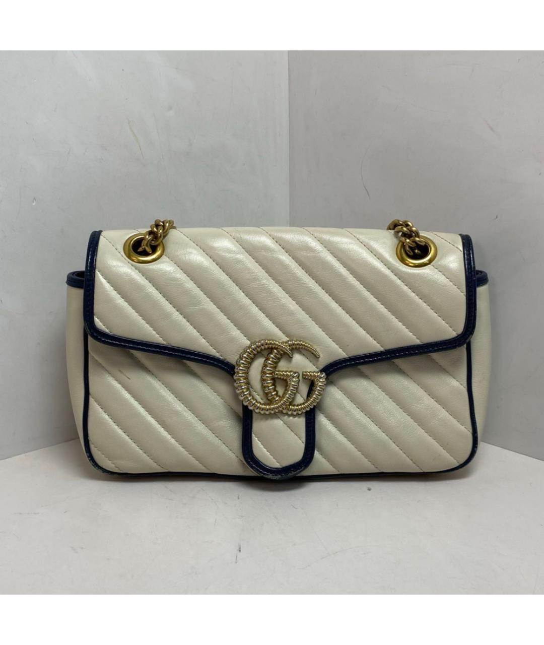 GUCCI Белая кожаная сумка через плечо, фото 9