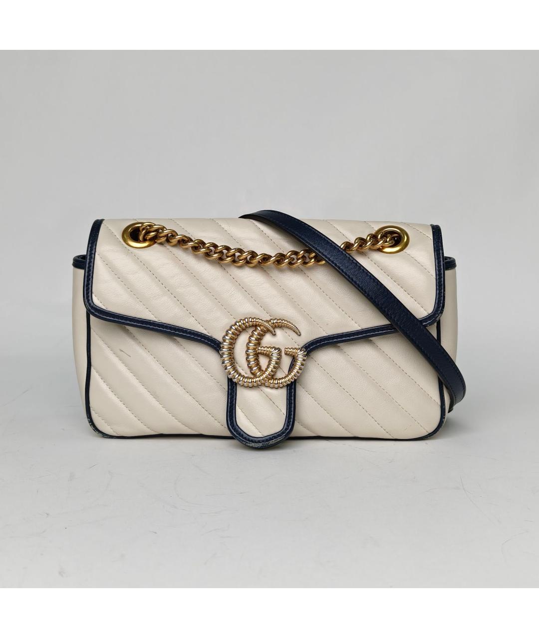 GUCCI Белая кожаная сумка через плечо, фото 2