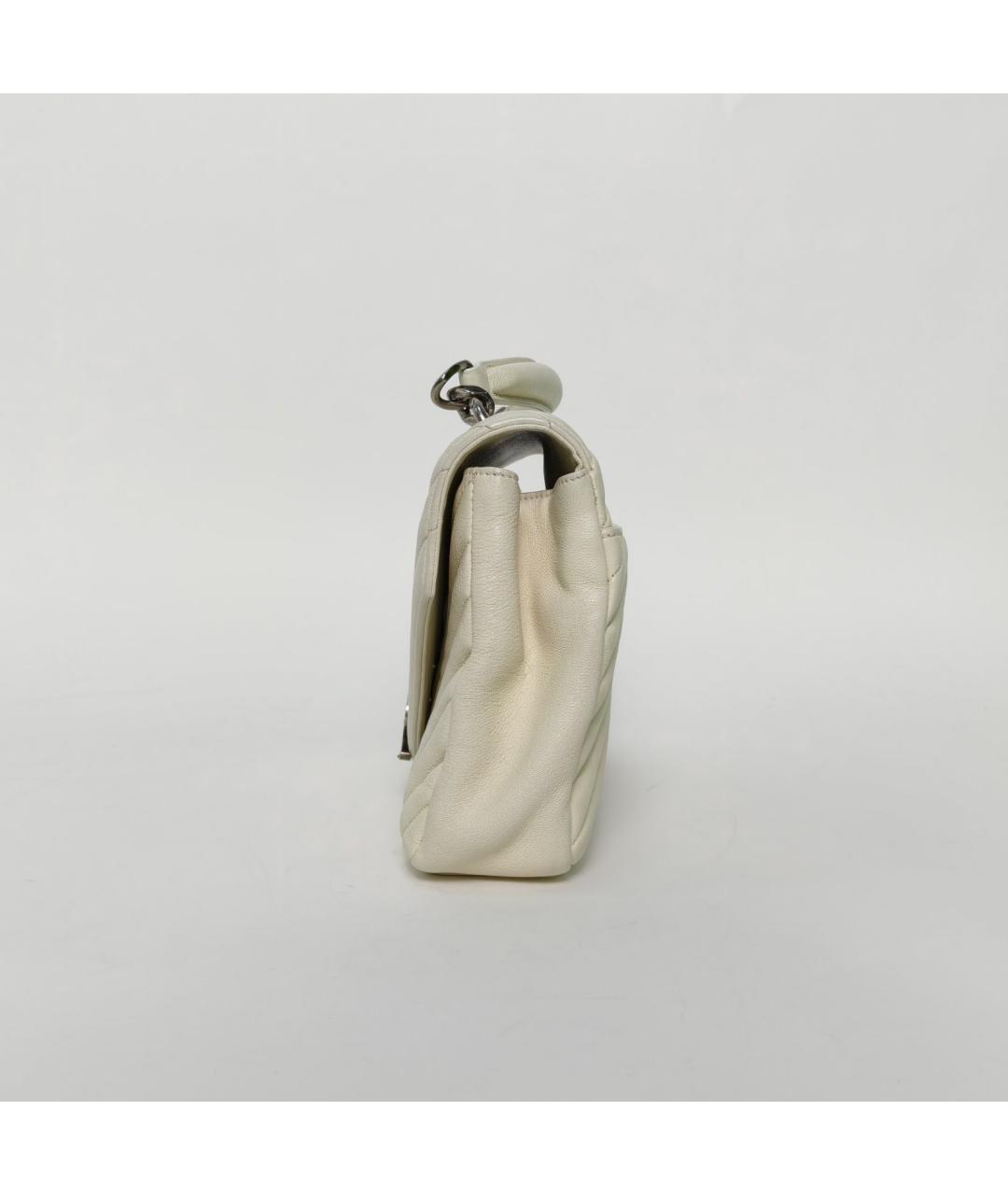 SAINT LAURENT Белая кожаная сумка через плечо, фото 8