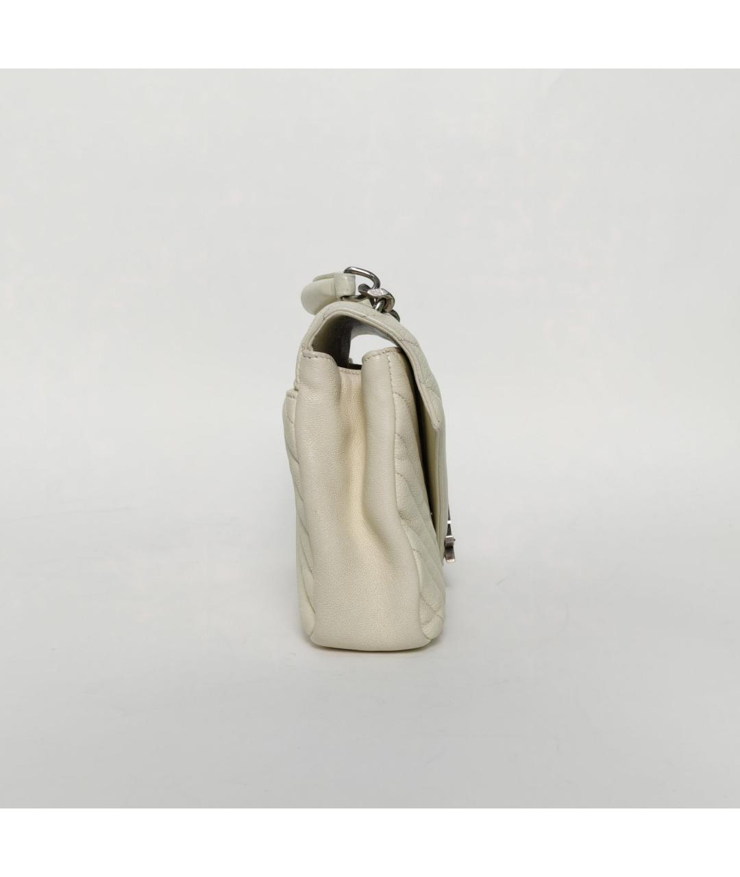 SAINT LAURENT Белая кожаная сумка через плечо, фото 6