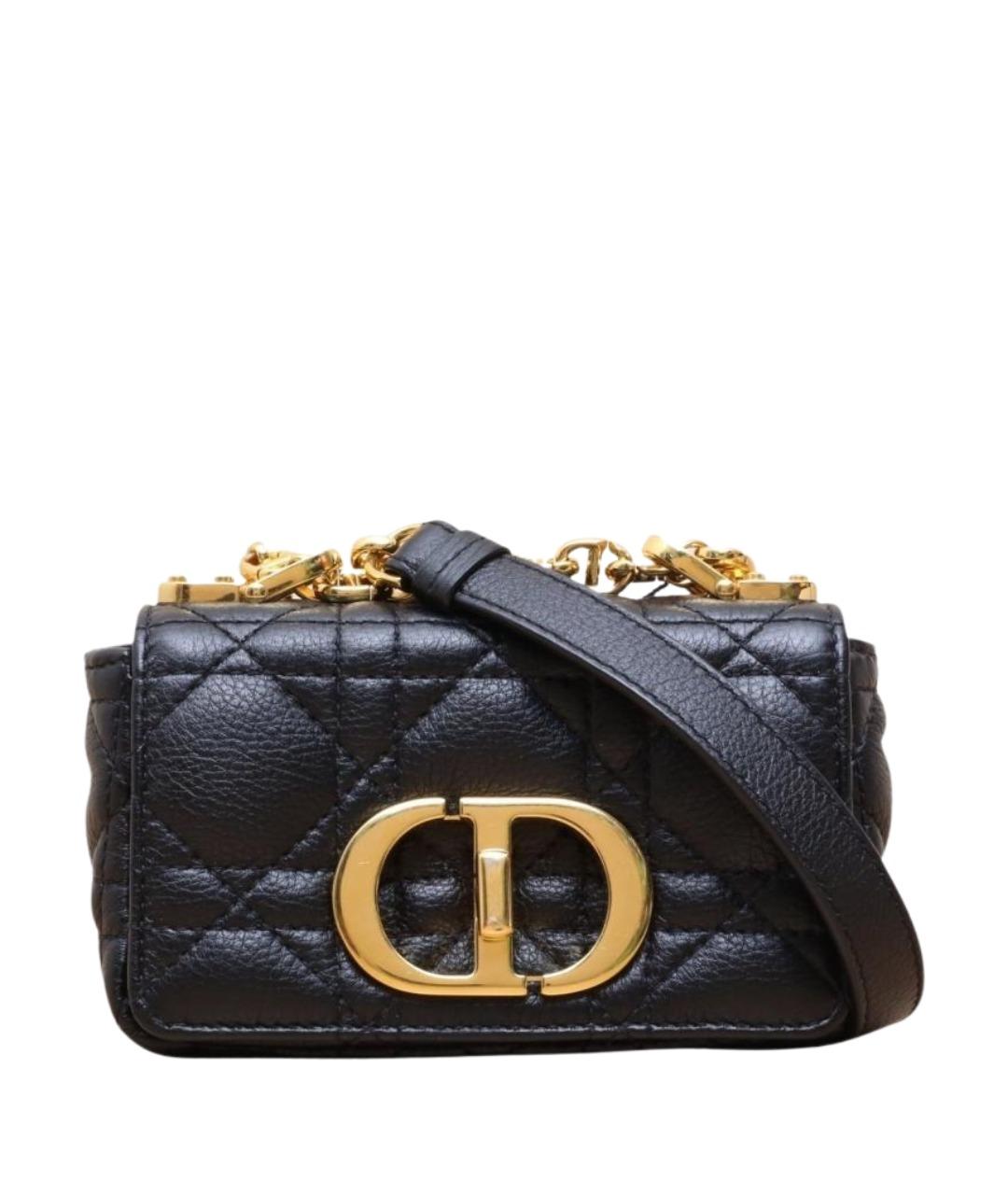 CHRISTIAN DIOR Черная кожаная сумка через плечо, фото 1