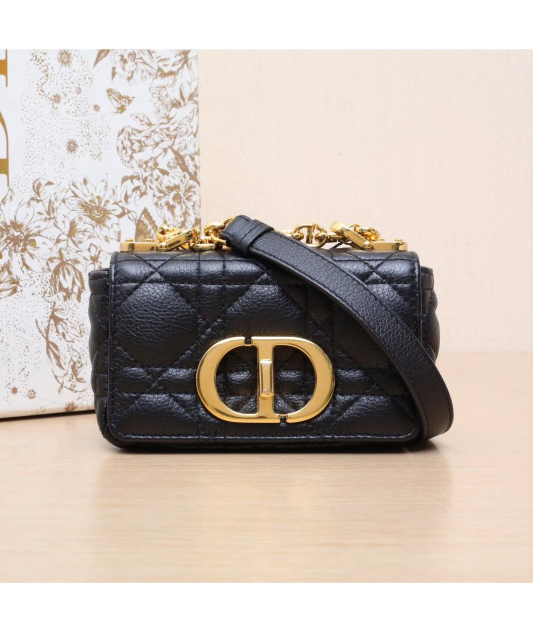 CHRISTIAN DIOR Черная кожаная сумка через плечо, фото 2
