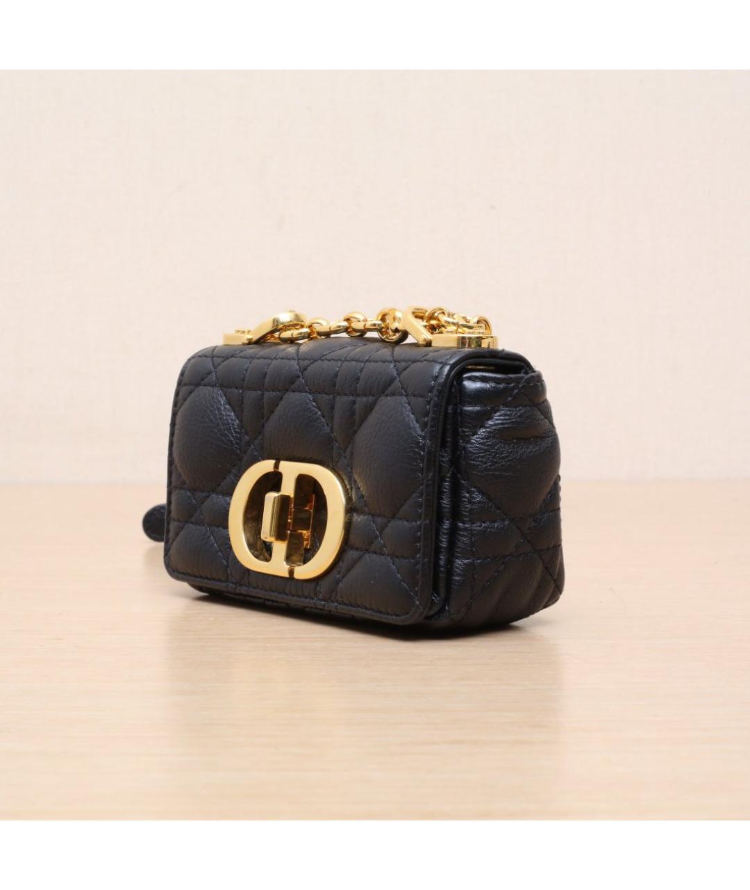 CHRISTIAN DIOR Черная кожаная сумка через плечо, фото 4