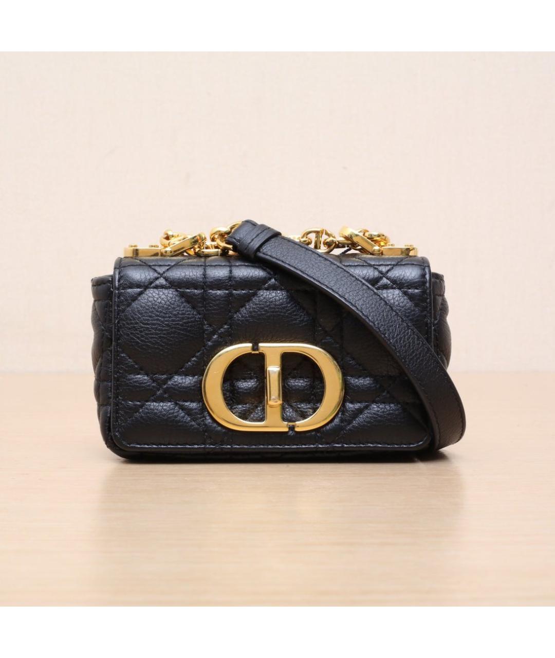 CHRISTIAN DIOR Черная кожаная сумка через плечо, фото 3