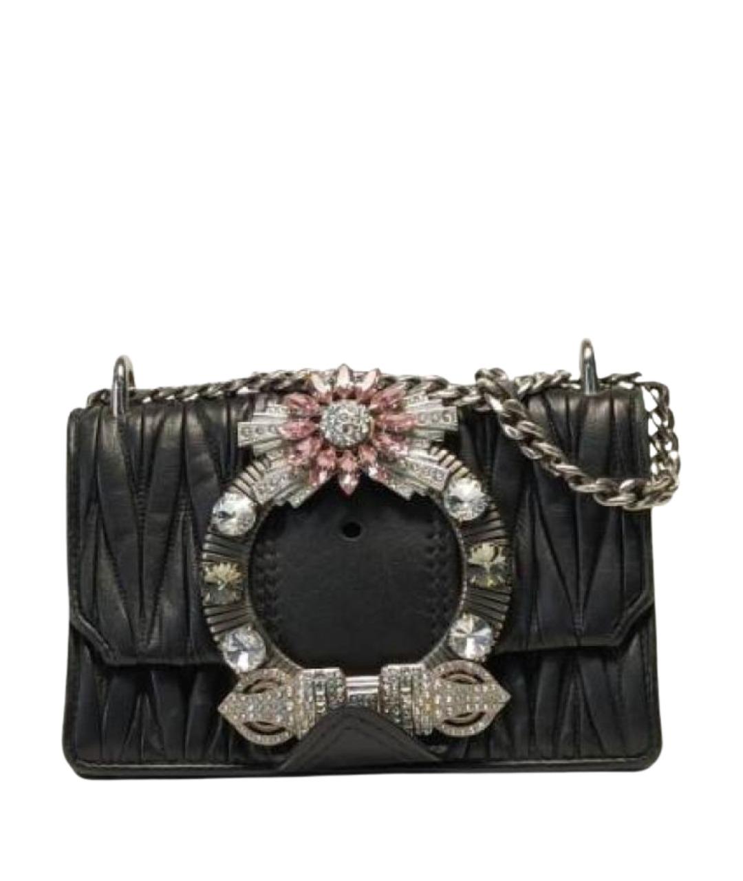 MIU MIU Черная кожаная сумка через плечо, фото 1