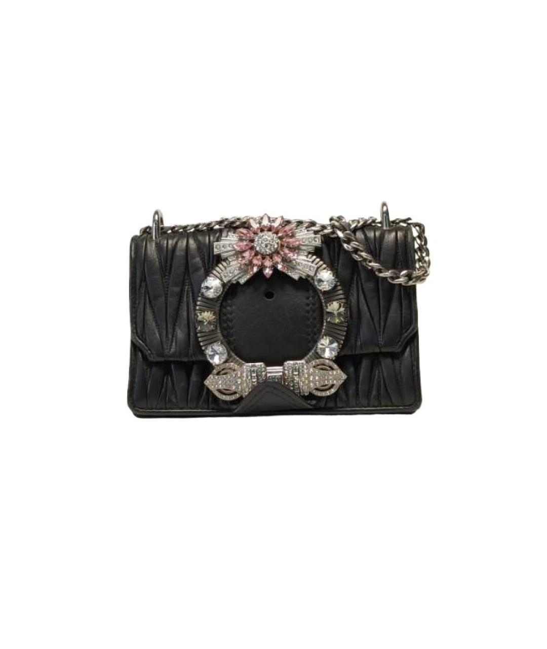 MIU MIU Черная кожаная сумка через плечо, фото 9