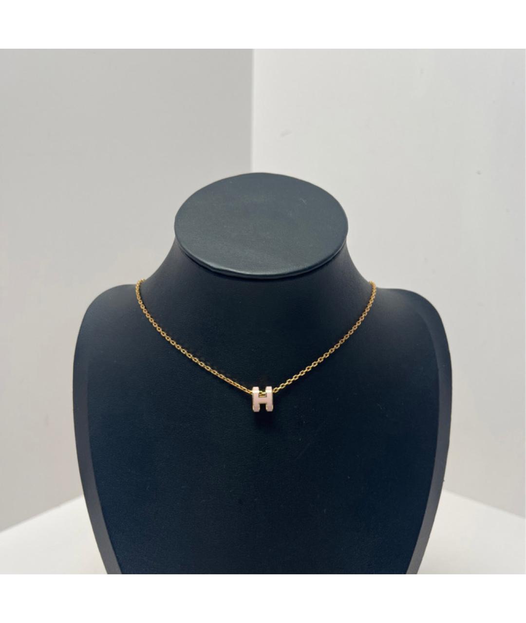 HERMES Розовая металлическая подвеска, фото 7