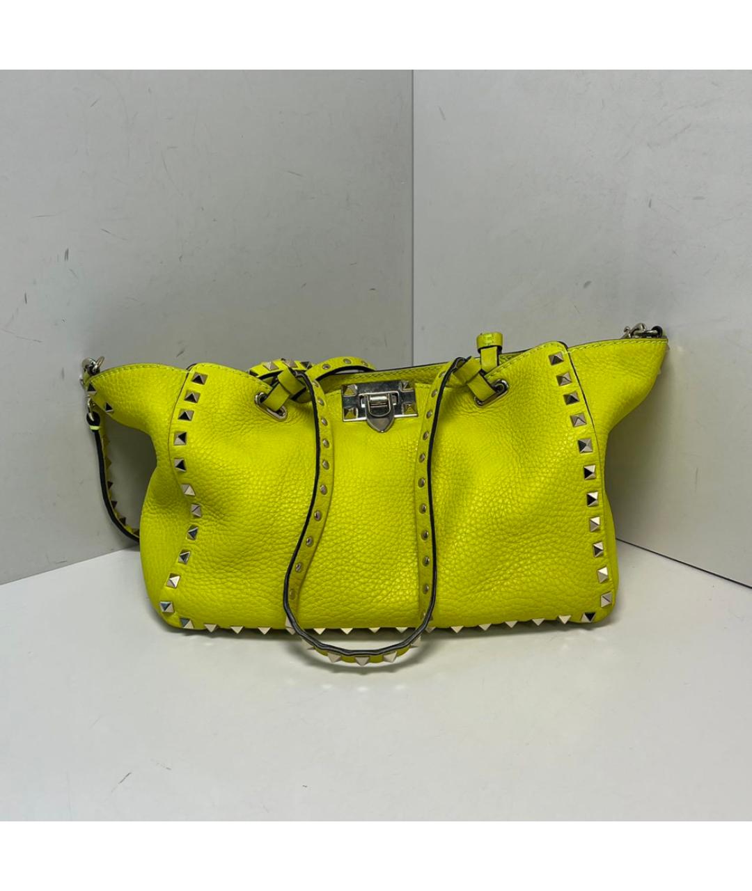 VALENTINO Желтая кожаная сумка через плечо, фото 9