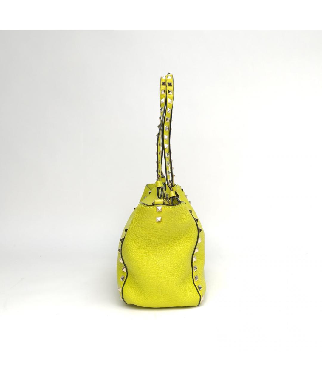 VALENTINO Желтая кожаная сумка через плечо, фото 5