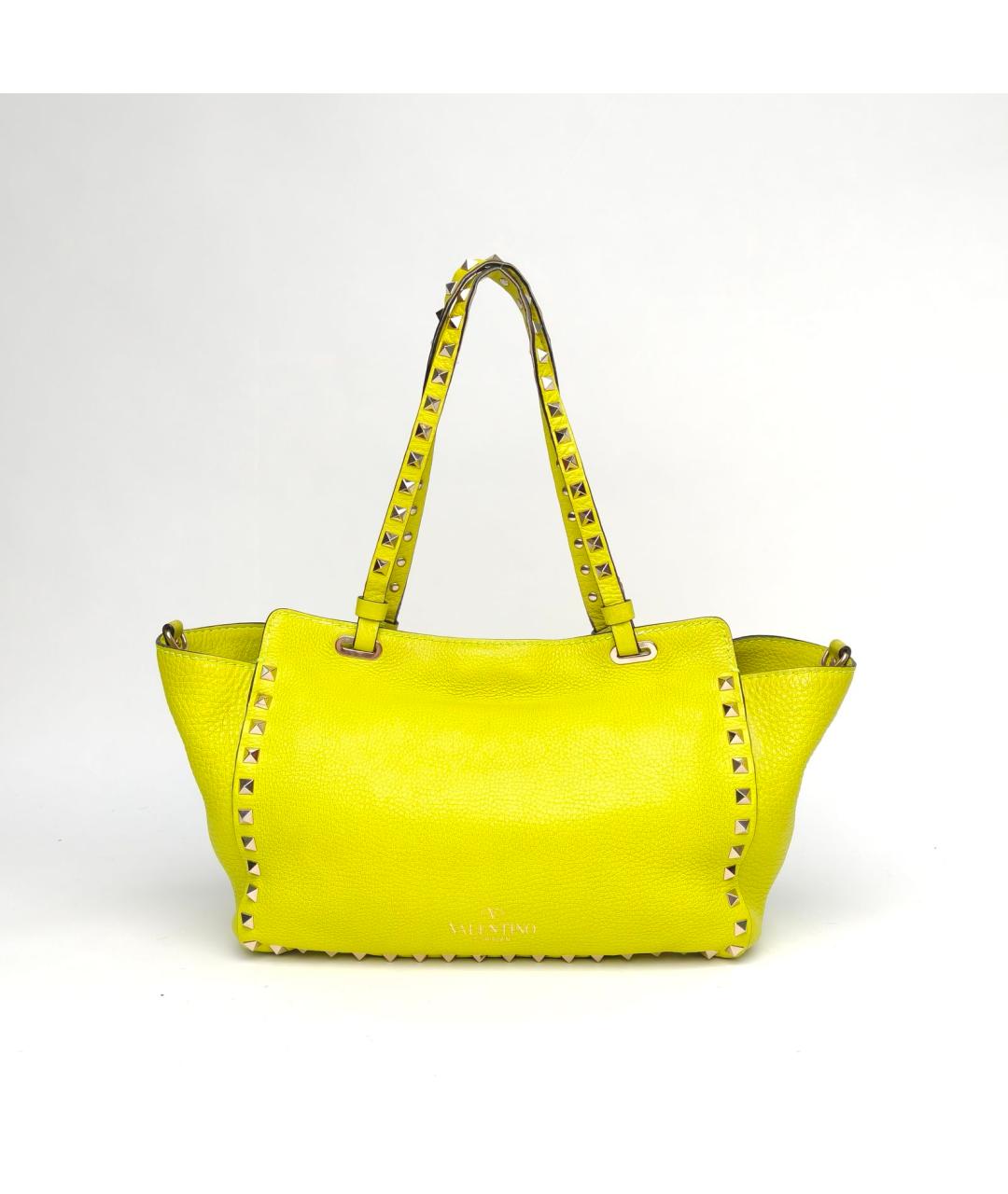 VALENTINO Желтая кожаная сумка через плечо, фото 4