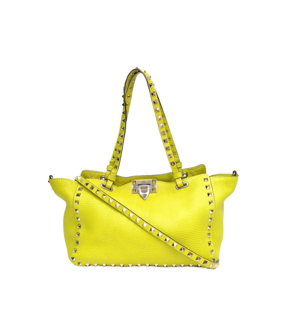 VALENTINO Желтая кожаная сумка через плечо, фото 10