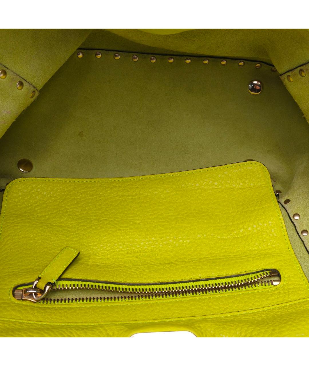 VALENTINO Желтая кожаная сумка через плечо, фото 8