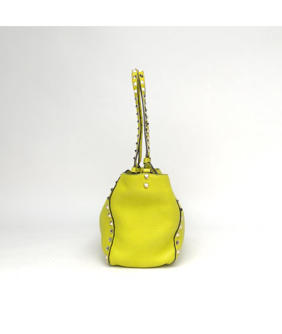 VALENTINO Желтая кожаная сумка через плечо, фото 3