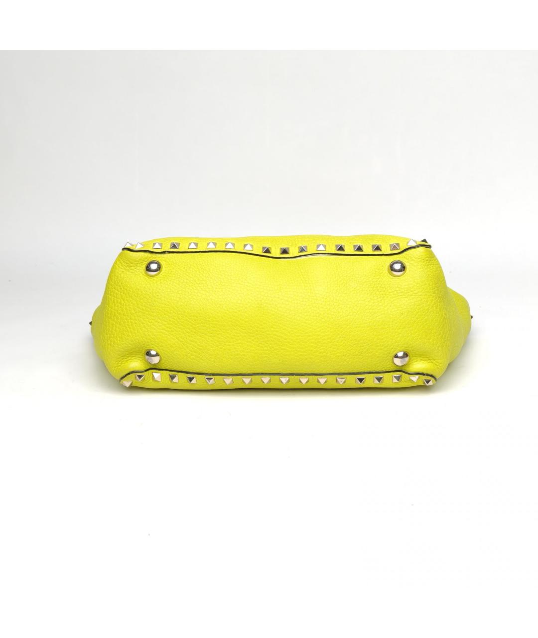VALENTINO Желтая кожаная сумка через плечо, фото 7