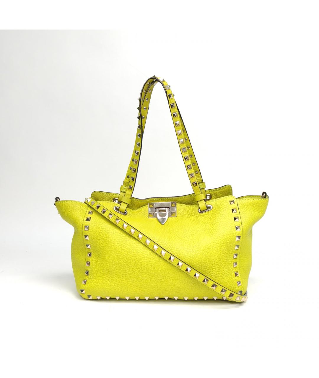 VALENTINO Желтая кожаная сумка через плечо, фото 2