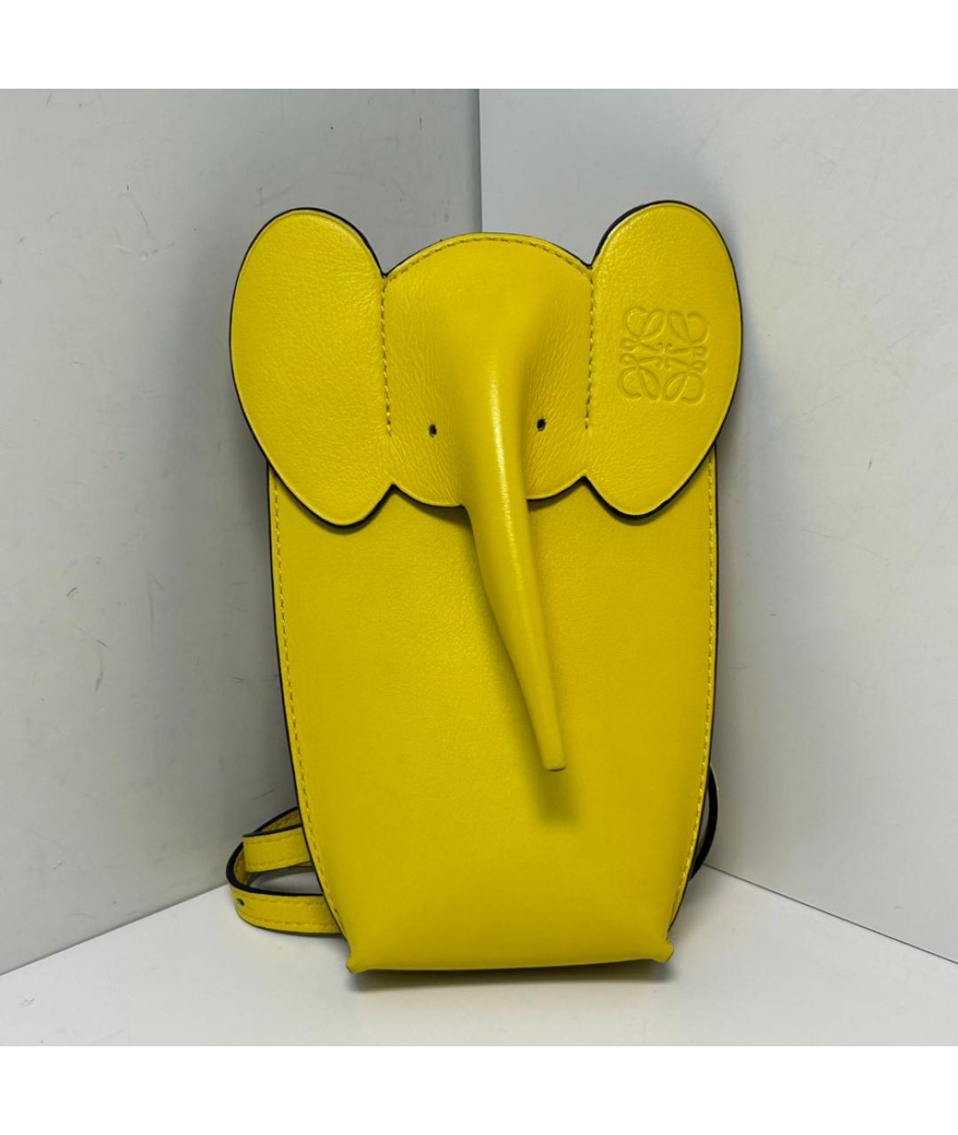 LOEWE Желтая кожаная сумка через плечо, фото 8