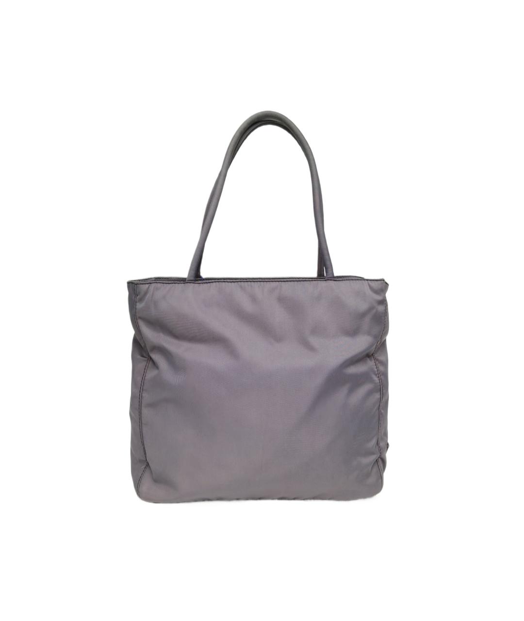 PRADA Антрацитовая тканевая сумка тоут, фото 10