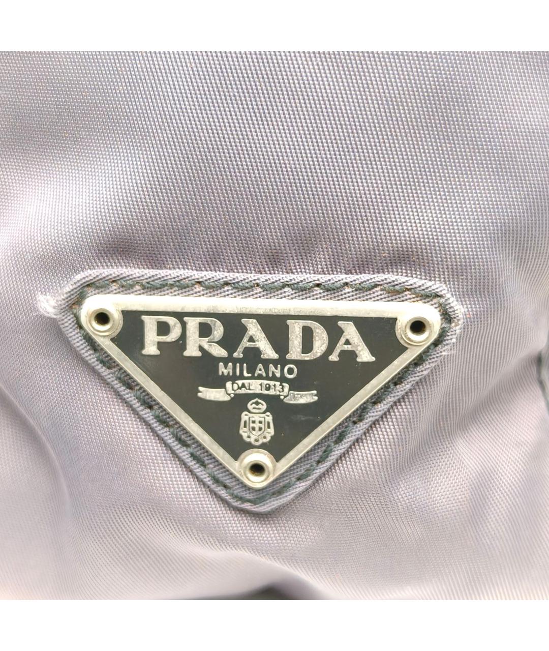 PRADA Антрацитовая тканевая сумка тоут, фото 7