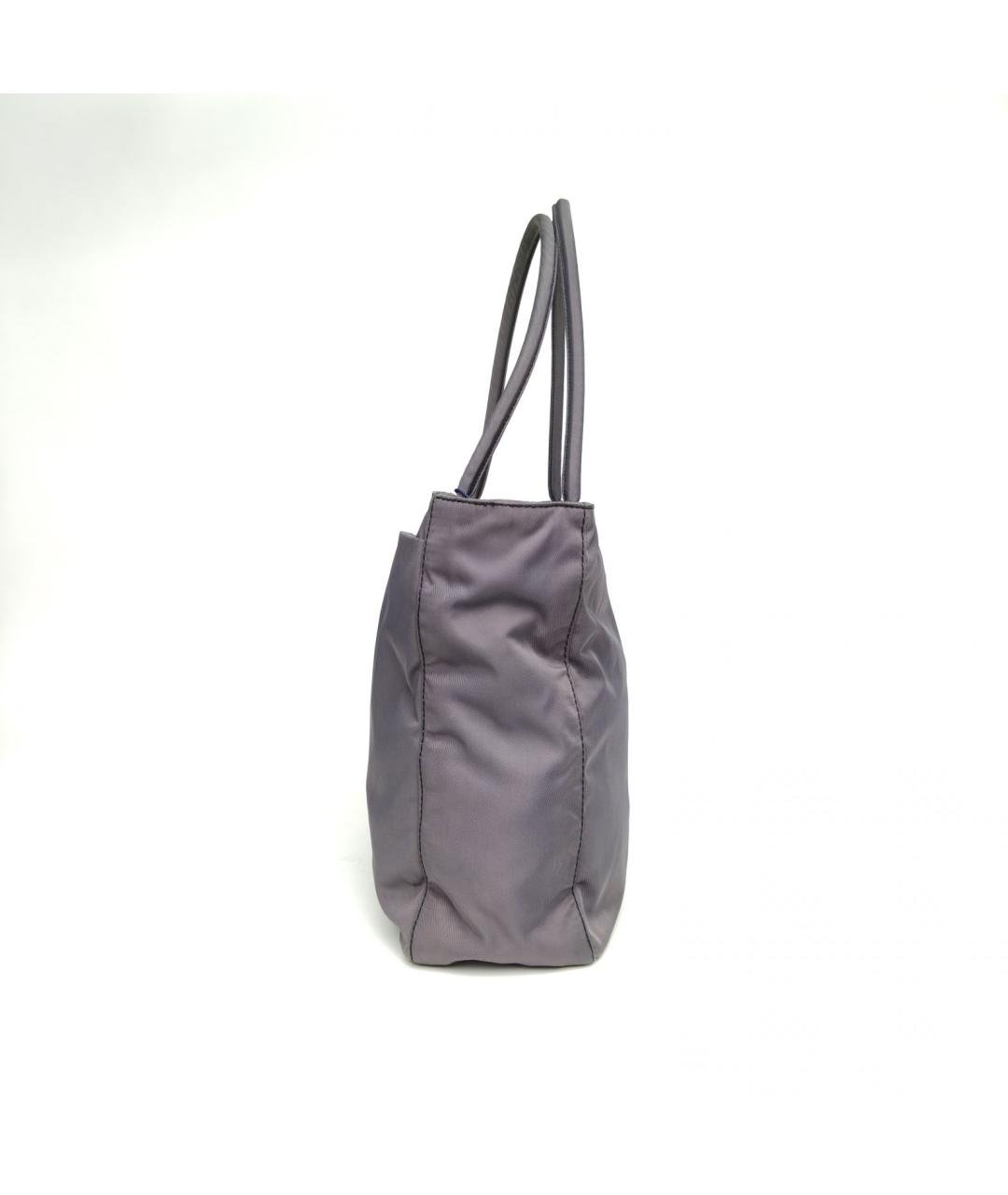 PRADA Антрацитовая тканевая сумка тоут, фото 5