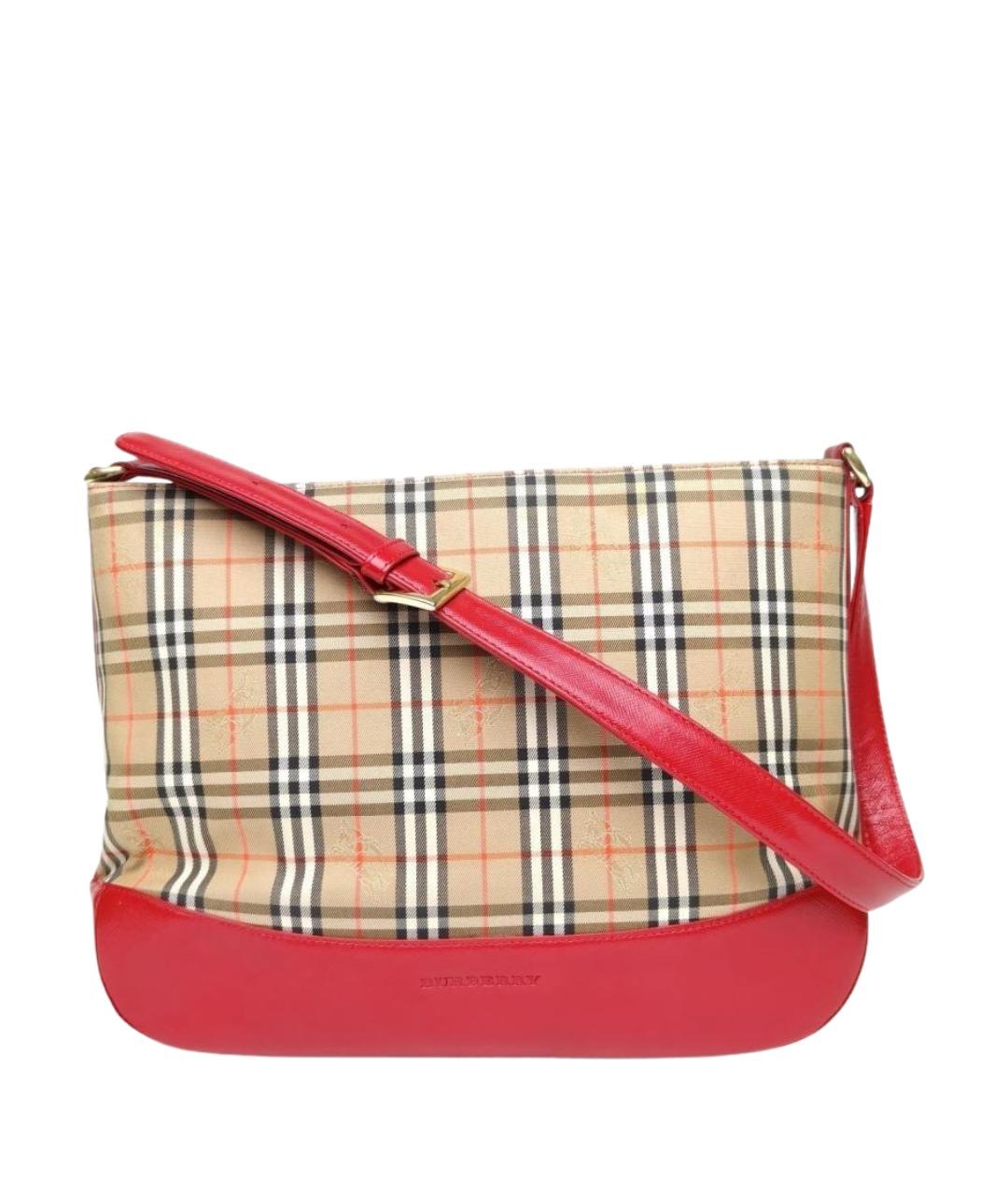 BURBERRY Бежевая тканевая сумка через плечо, фото 1