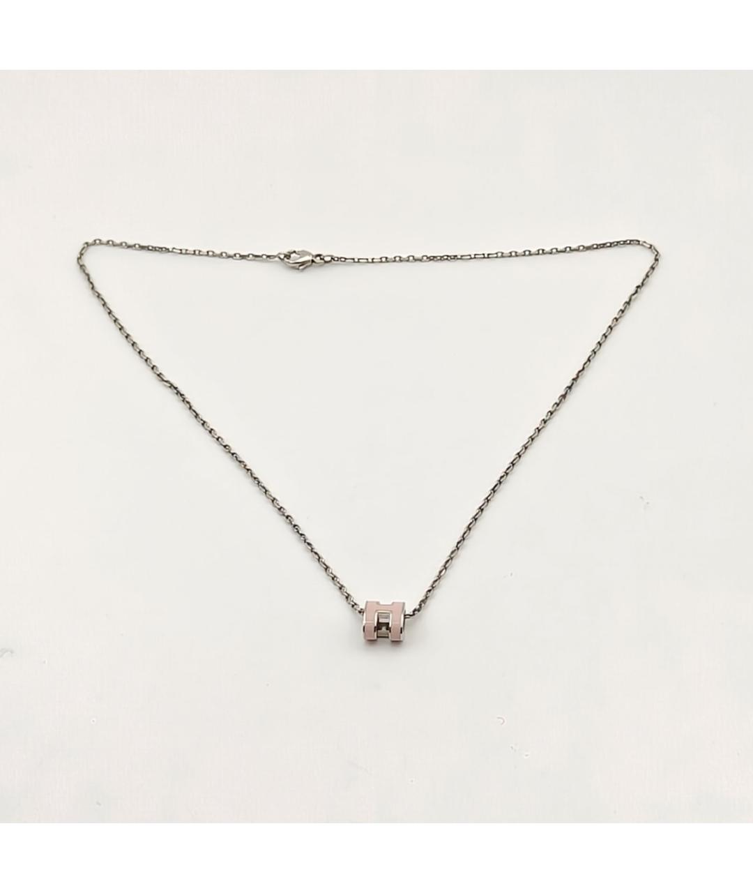 HERMES Розовая металлическая подвеска, фото 3