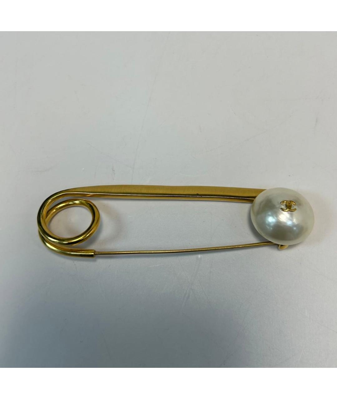 CHANEL Золотая металлическая булавка / брошь, фото 8