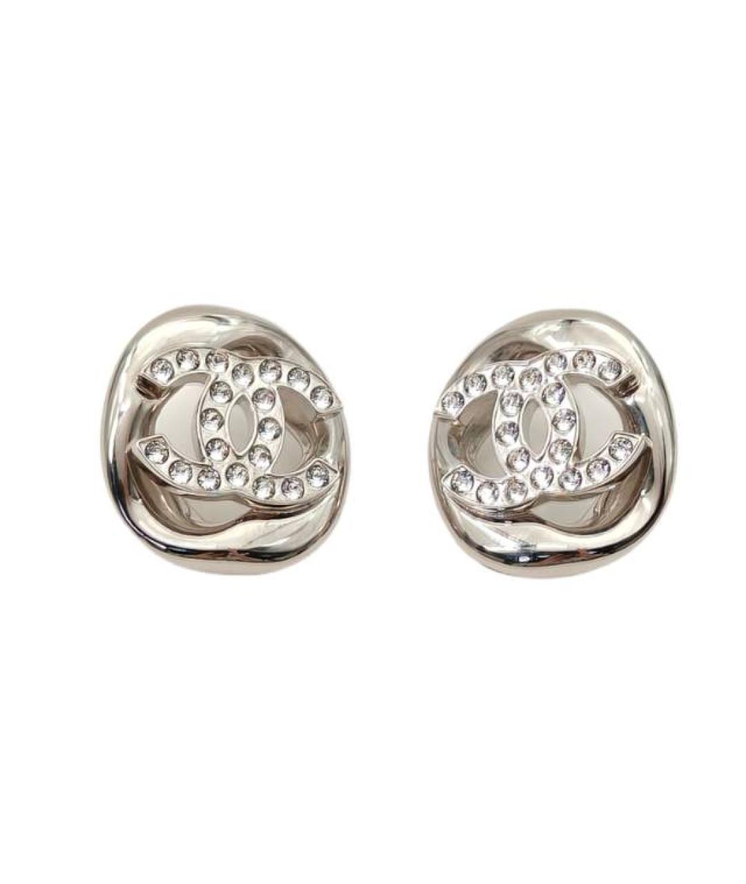 CHANEL Серебряные металлические серьги, фото 1