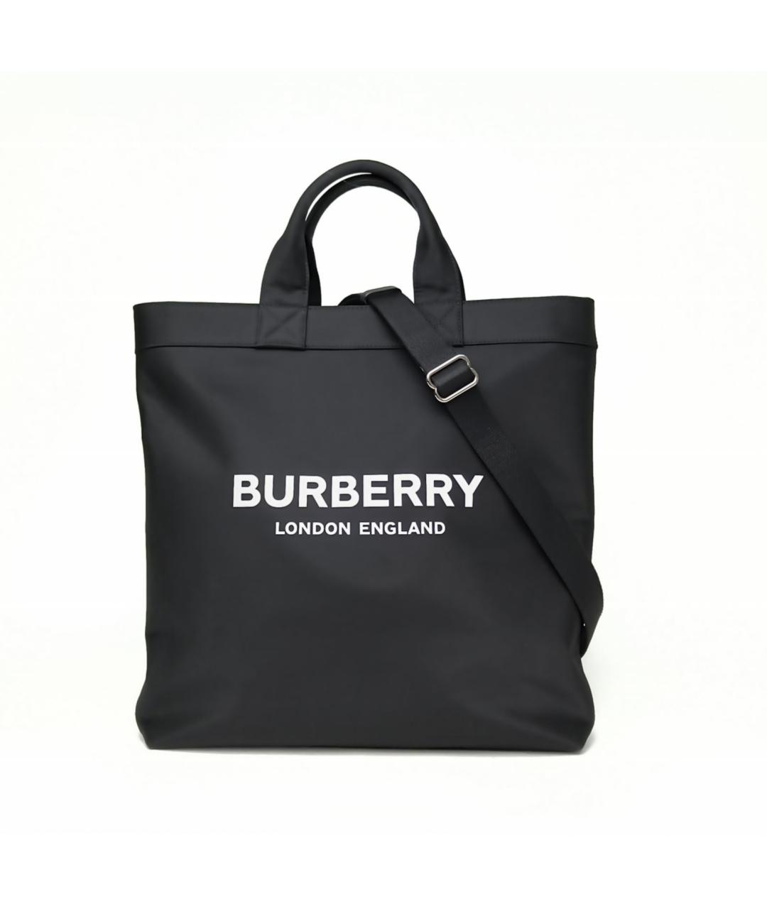 BURBERRY Черная тканевая сумка с короткими ручками, фото 2