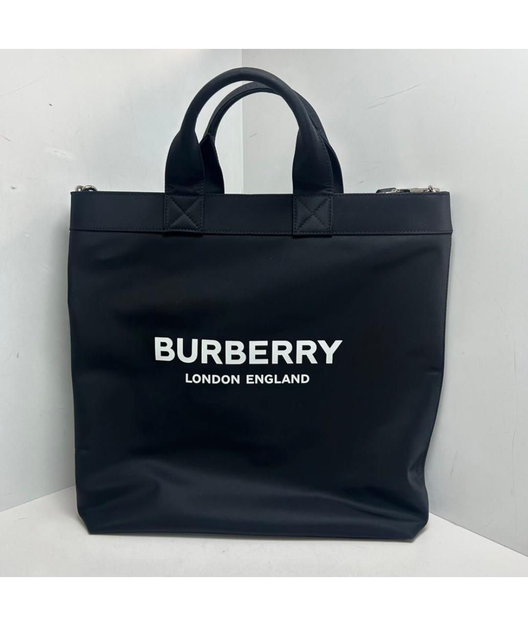 BURBERRY Черная тканевая сумка с короткими ручками, фото 9