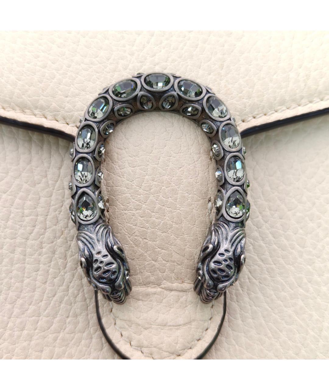 GUCCI Белая кожаная сумка через плечо, фото 7