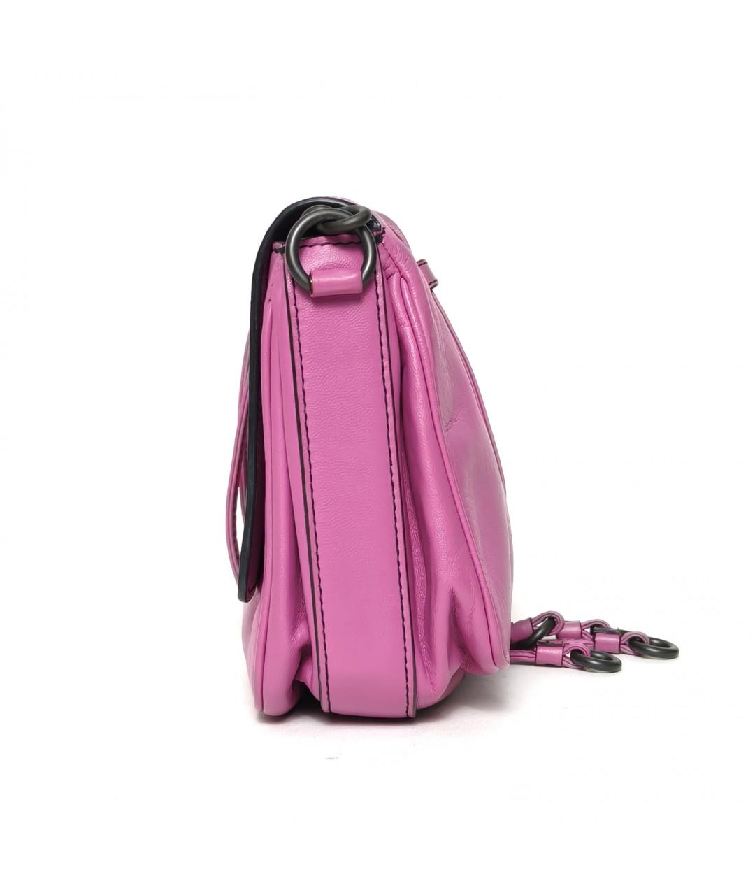 BOTTEGA VENETA Розовая кожаная сумка через плечо, фото 5