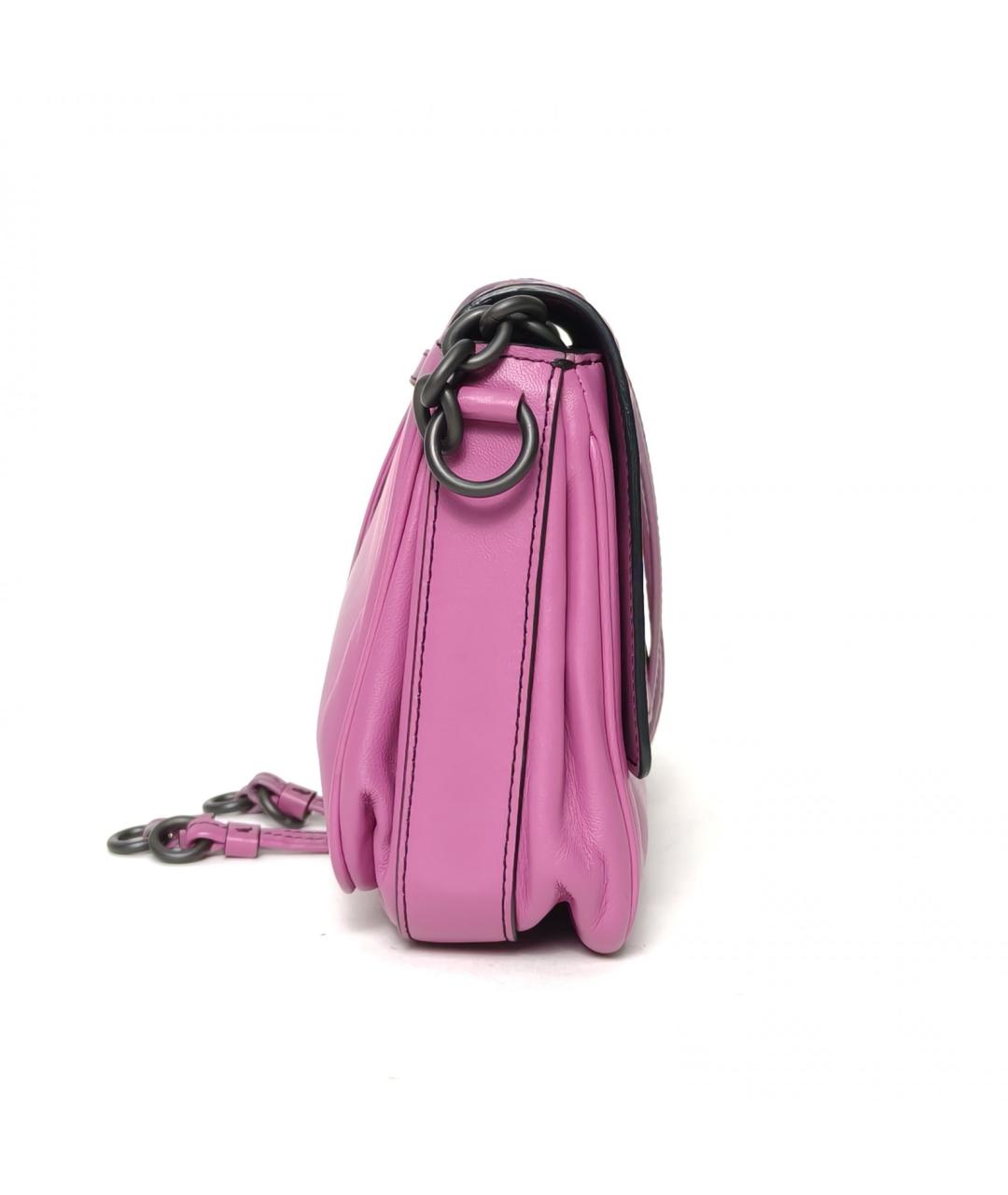 BOTTEGA VENETA Розовая кожаная сумка через плечо, фото 3