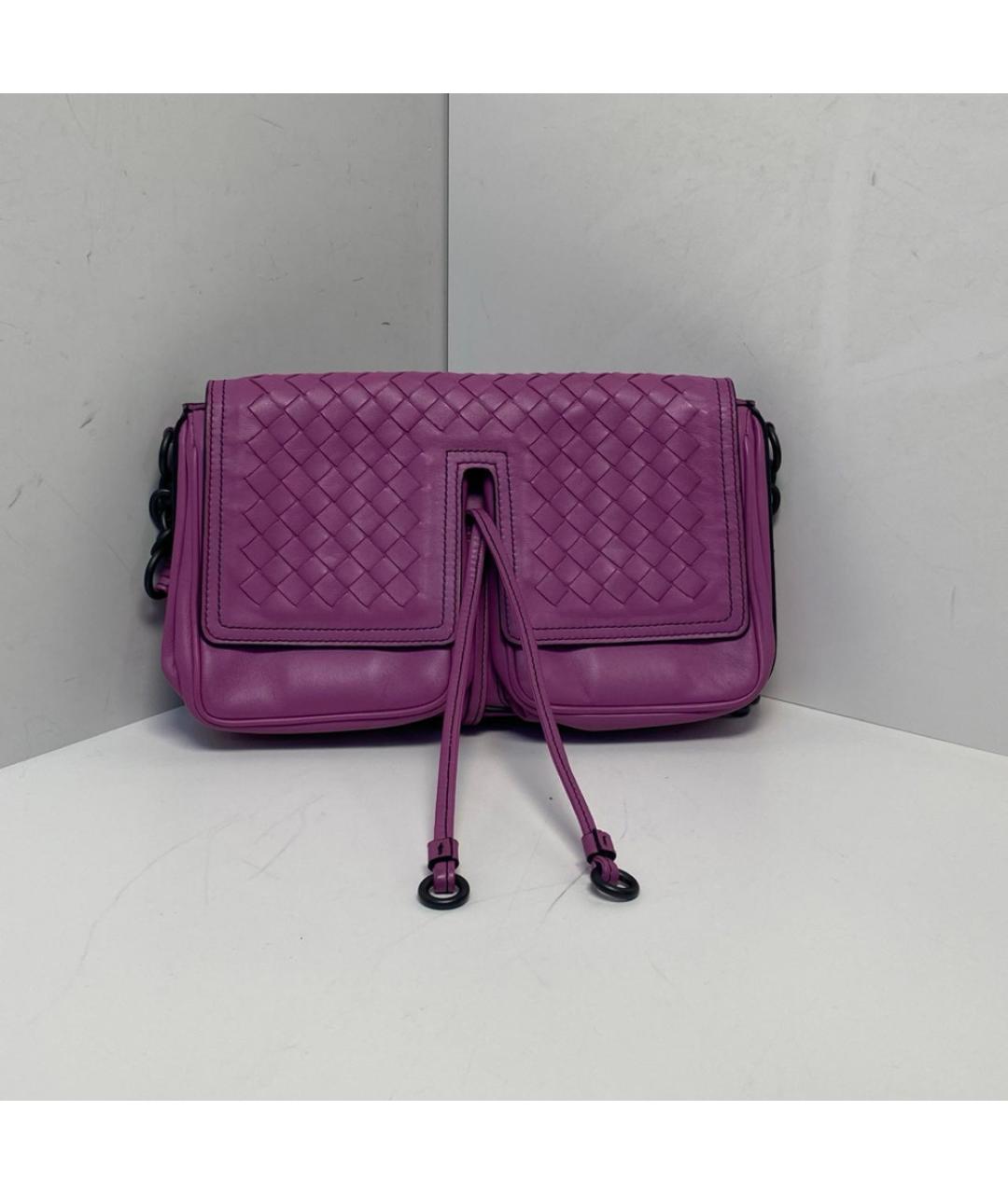 BOTTEGA VENETA Розовая кожаная сумка через плечо, фото 8