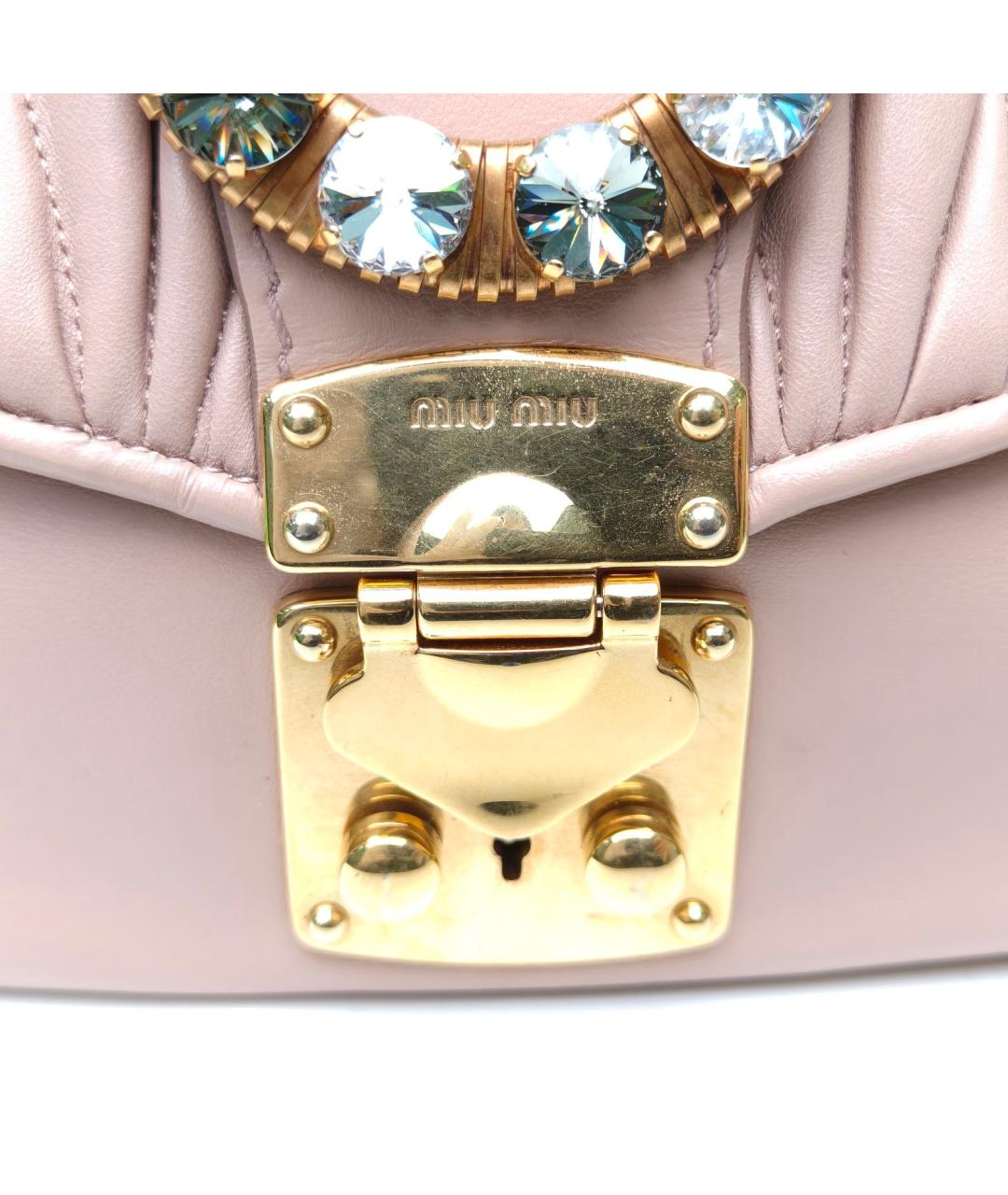 MIU MIU Розовая кожаная сумка через плечо, фото 6