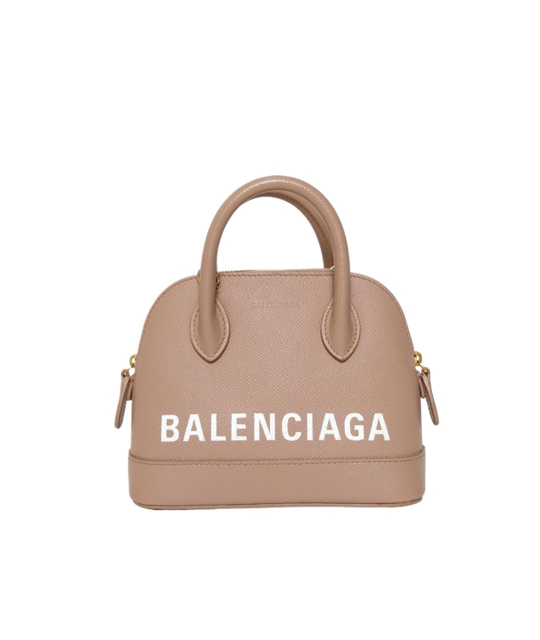 BALENCIAGA Бежевая кожаная сумка с короткими ручками, фото 10