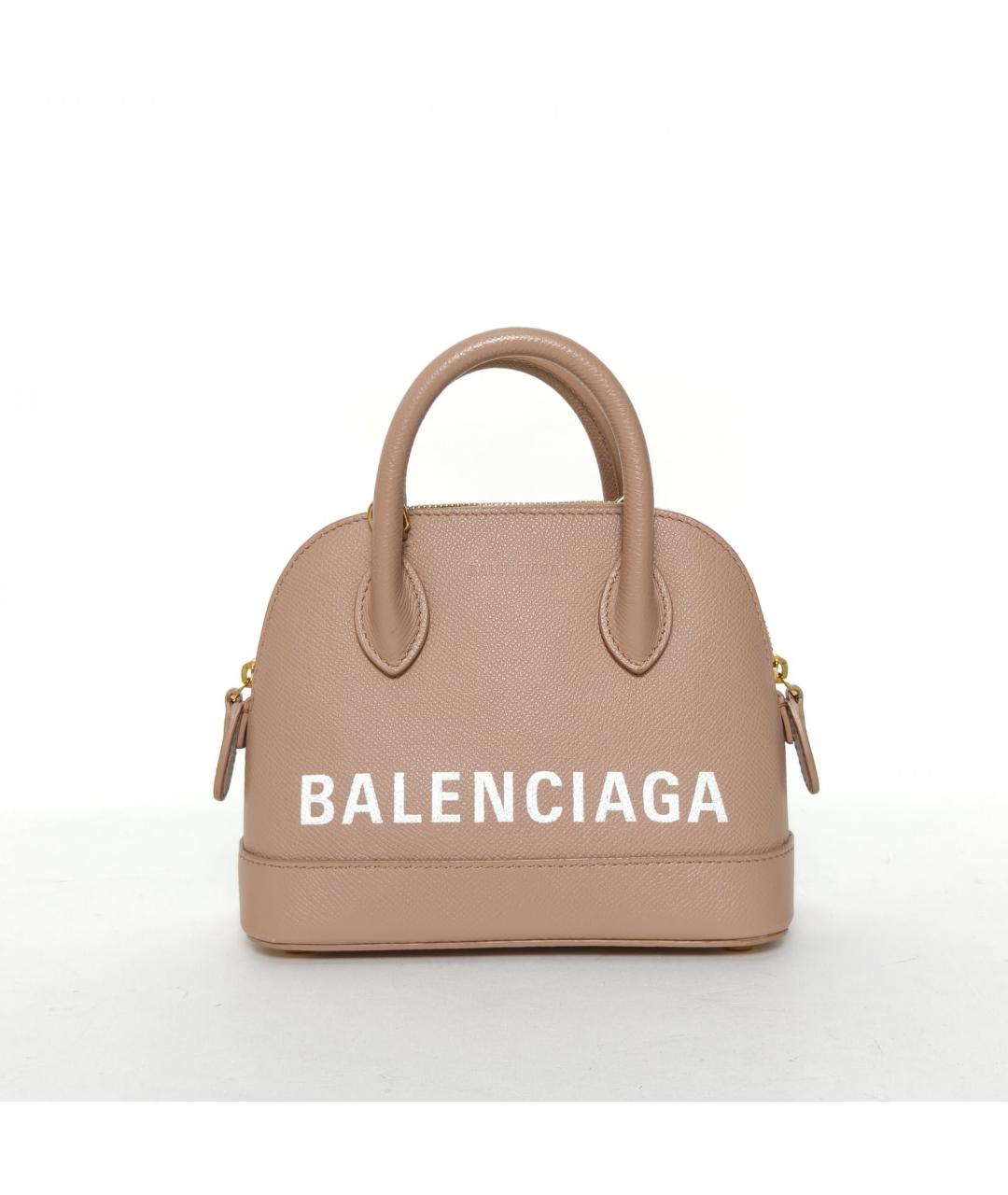 BALENCIAGA Бежевая кожаная сумка с короткими ручками, фото 2