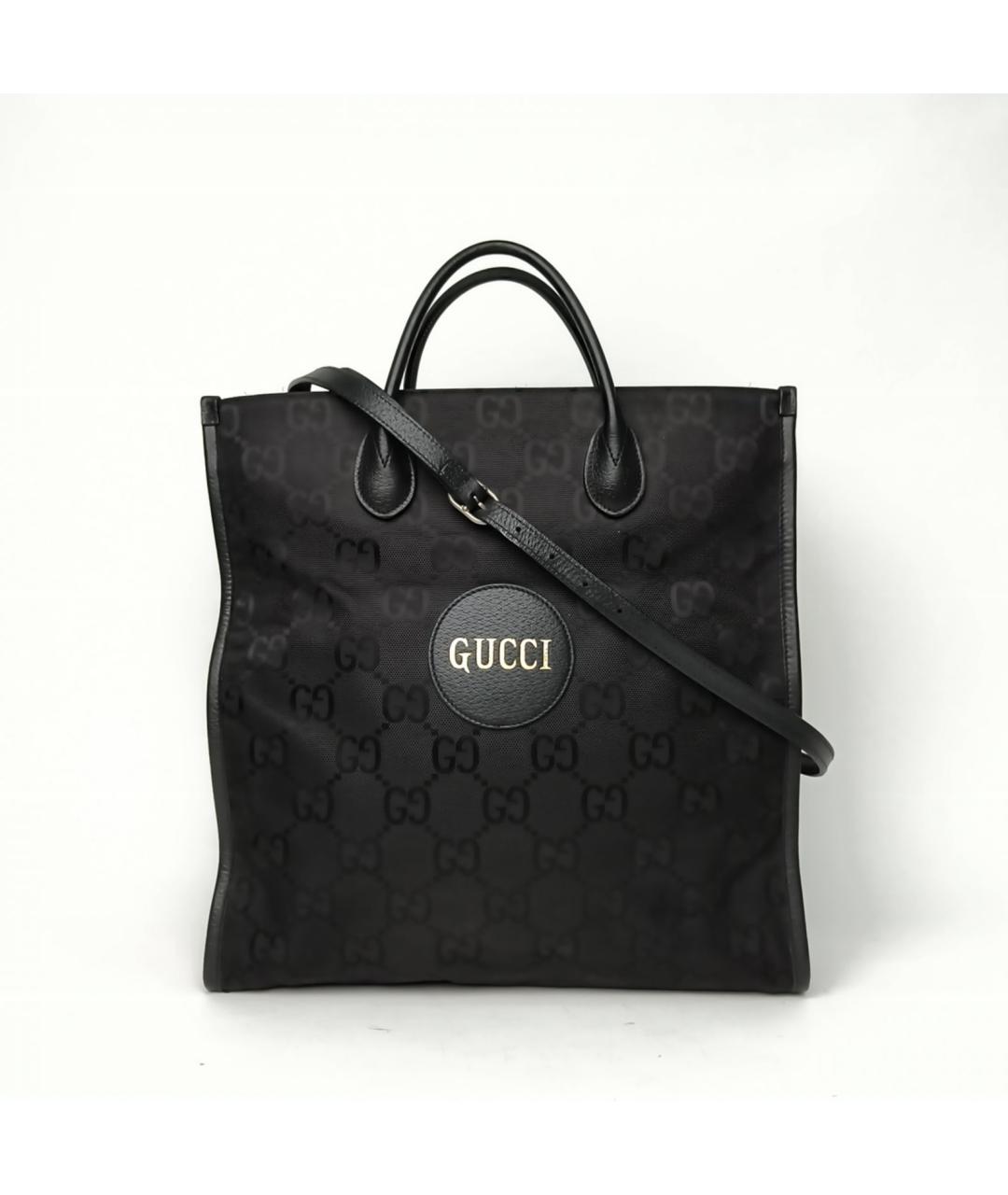 GUCCI Черная тканевая сумка с короткими ручками, фото 2