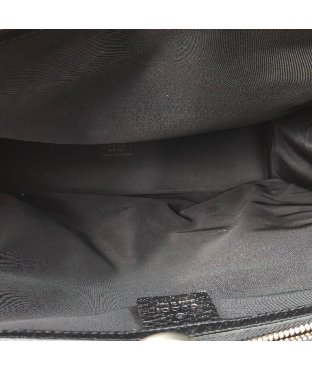 GUCCI Черная тканевая сумка с короткими ручками, фото 9