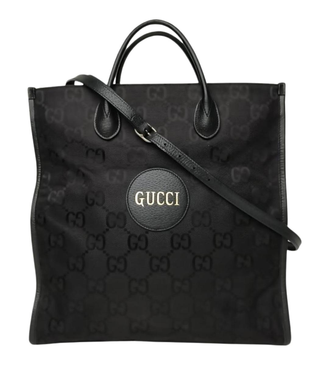 GUCCI Черная тканевая сумка с короткими ручками, фото 1