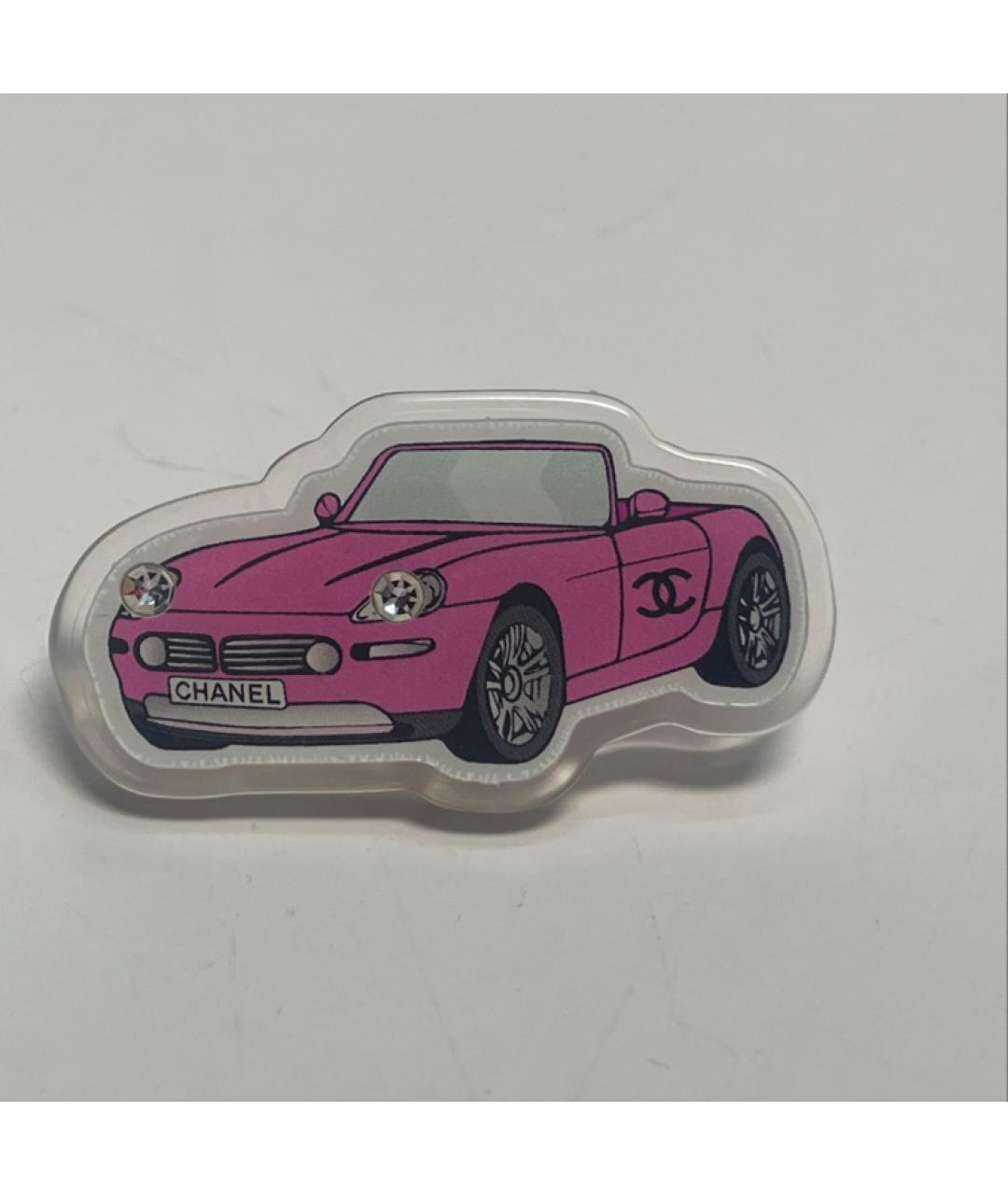 CHANEL Розовая пластиковая булавка / брошь, фото 7