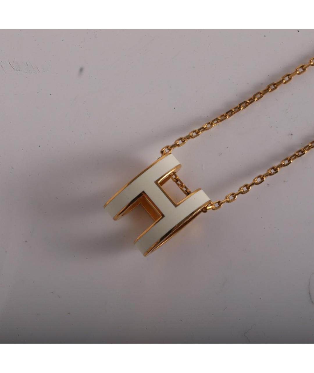 HERMES Белая металлическая подвеска, фото 4