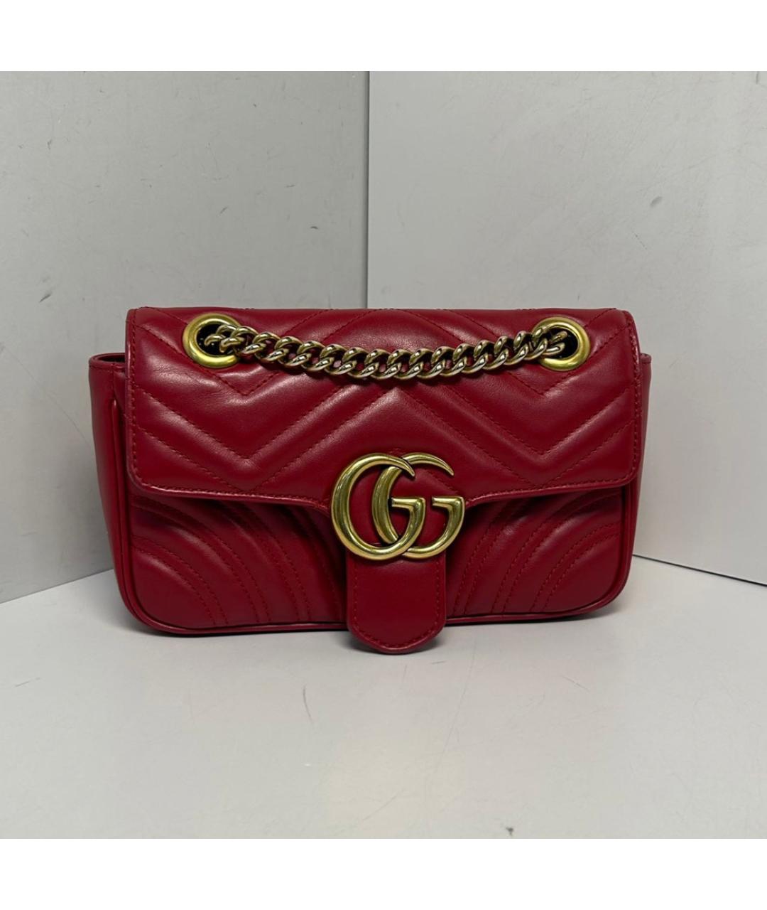 GUCCI Красная кожаная сумка через плечо, фото 9
