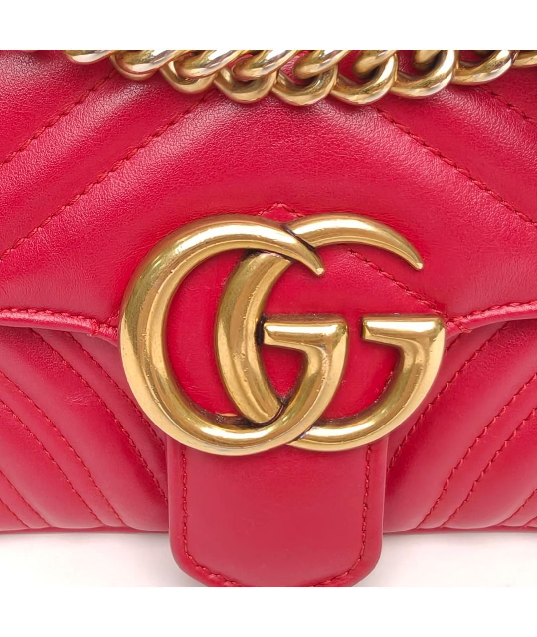 GUCCI Красная кожаная сумка через плечо, фото 8