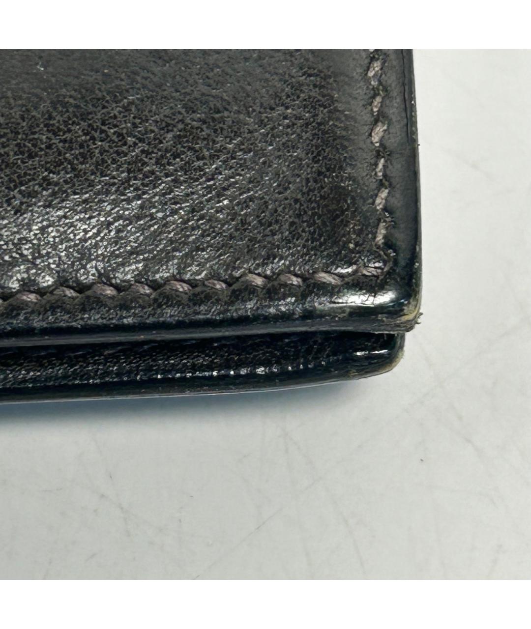 HERMES Черный кожаный кошелек, фото 7
