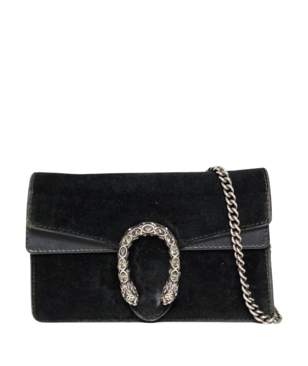 GUCCI Черная бархатная сумка через плечо, фото 1