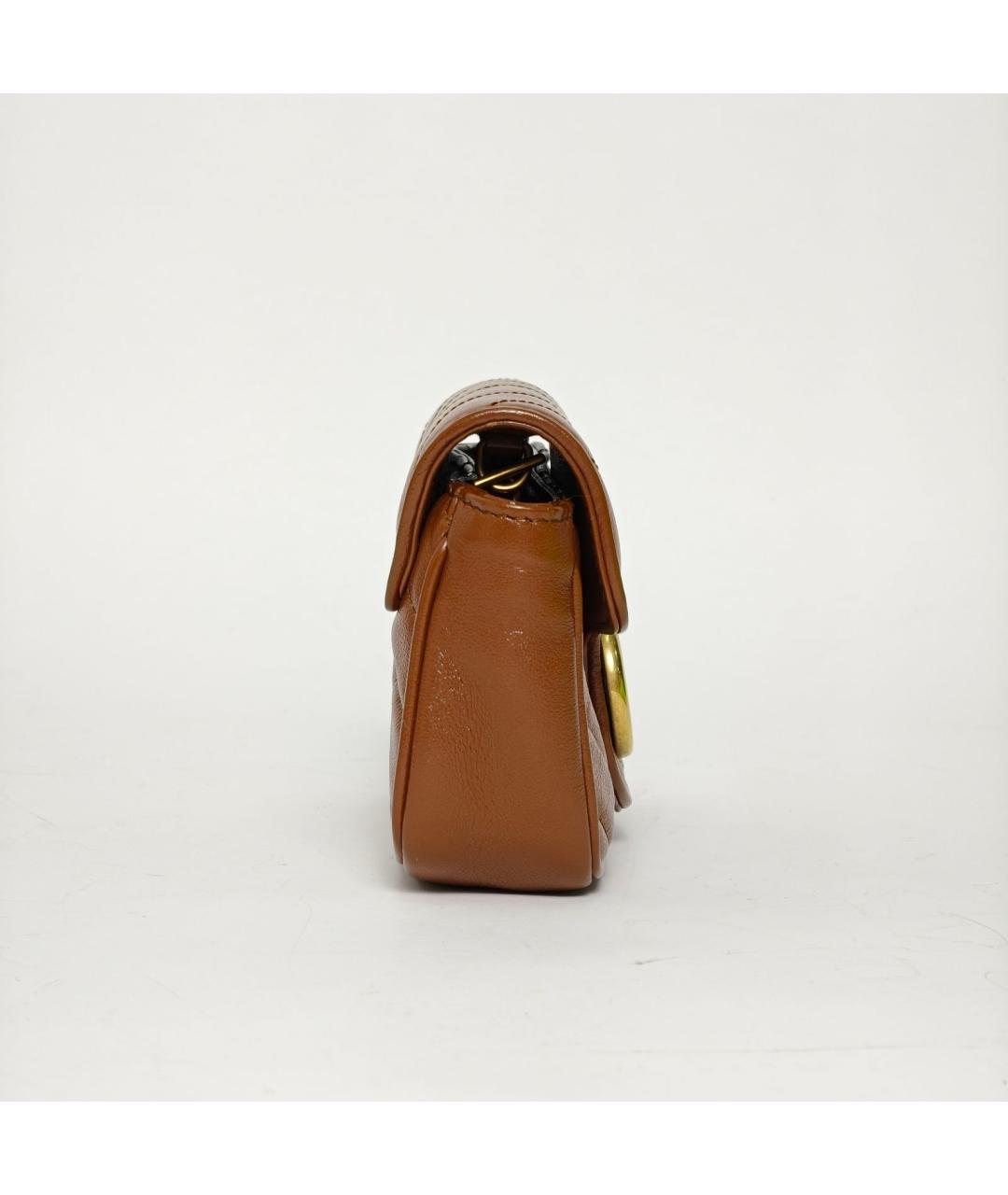 GUCCI Коричневая кожаная сумка через плечо, фото 5