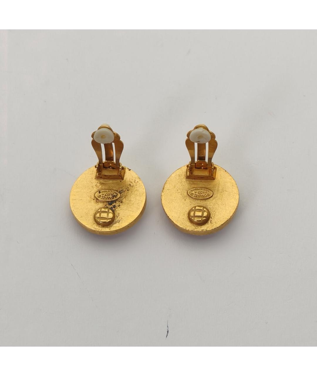 CHANEL Золотые металлические серьги, фото 5